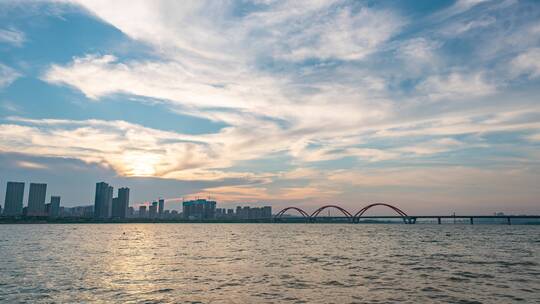 大气城市夕阳延时空镜