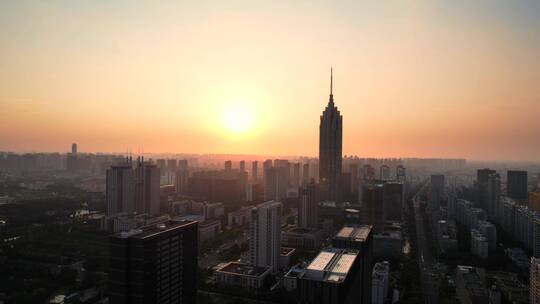 江苏省常州市黄昏时分城市风光 合集