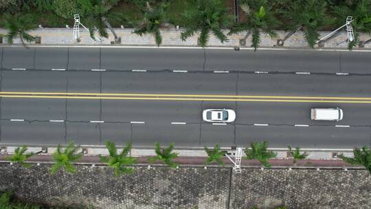 城市沿江公路航拍