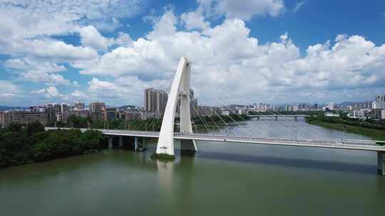 江西赣州飞龙大桥航拍视频素材模板下载