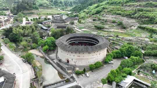 福建土楼(南靖)景区云水谣景区航拍