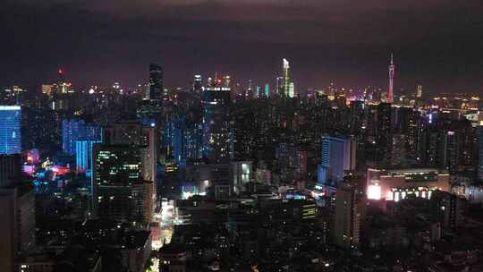 广州越秀区城市夜景与交通视频素材模板下载