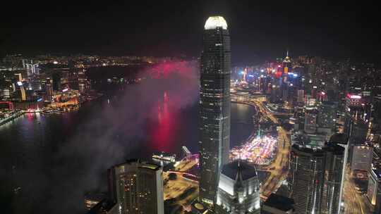 香港维多利亚港烟花