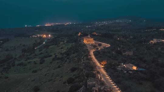 古代建筑遗址景观航拍