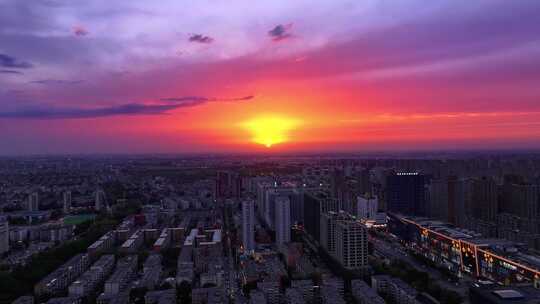 沈阳铁西区城市夕阳日落