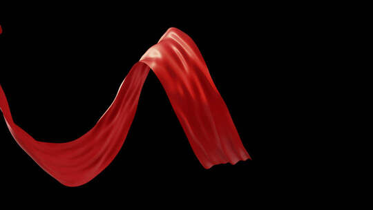 丝带红绸无限循环红绸边框