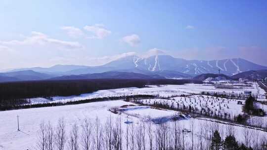 航拍东北黑龙江漠河雪景美丽风光