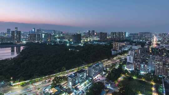 深圳龙岗坂田片区城市入夜