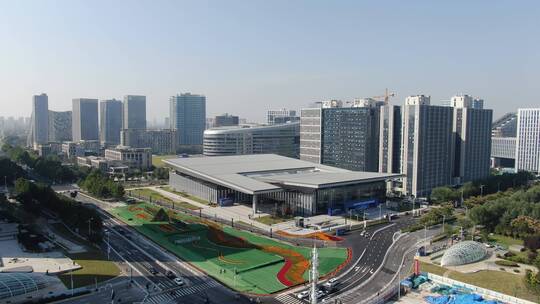 航拍河南郑州城市风光建筑视频素材模板下载