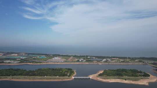 山东日照海边风光万平口航拍