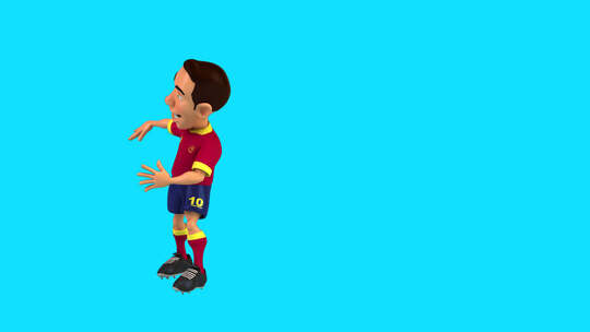有趣的3D卡通足球运动员跳舞（带alph