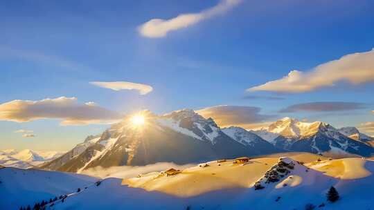 雪山山峰山脉风景