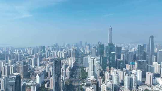 深圳滨河大道航拍平安金融中心大厦建筑风光