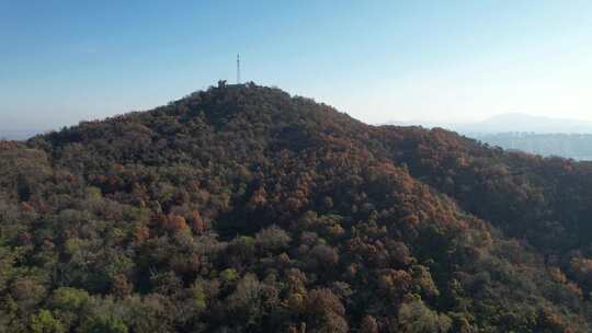 冬日南京栖霞山风光航拍素材