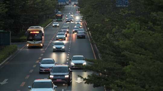 城市下班高峰期车流视频素材模板下载