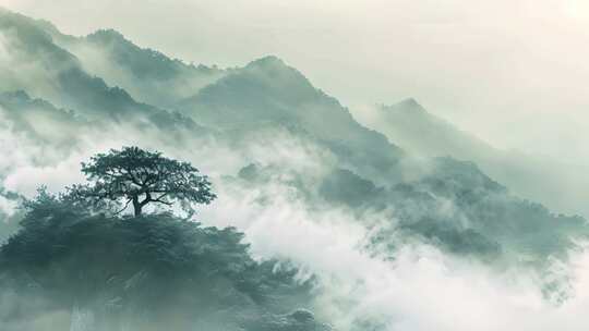 意境山水水墨山水风景