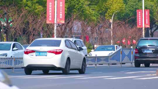 城市马路斑马线人行道行人人流街景视频素材