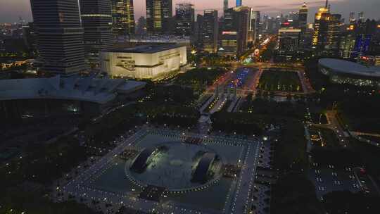 上海博物馆东馆夜晚夜景上海浦东建筑航拍