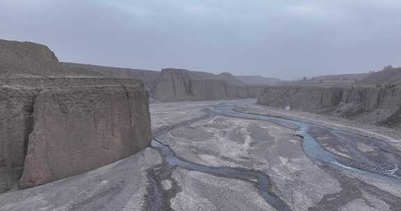 甘肃洪水河峡谷航拍