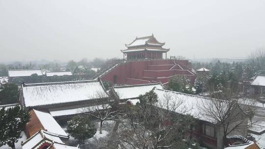 雪后龙亭航拍