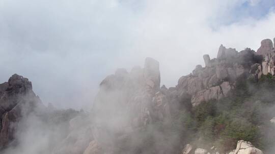 航拍青岛崂山巨峰自然风光