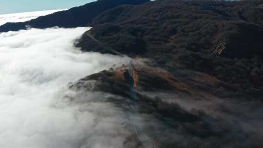 山脉，道路，无人机，地平线