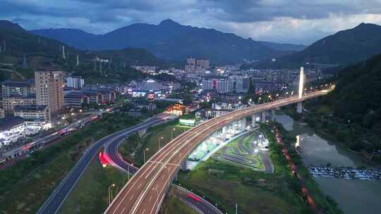 畲乡景宁入场口航拍延时