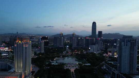 航拍台州城市夜景