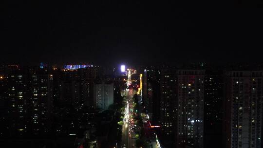 航拍石家庄城市夜景