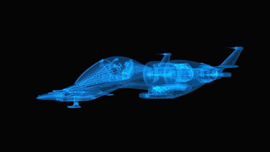 战斗机三维立体模型元素展示AE视频素材教程下载