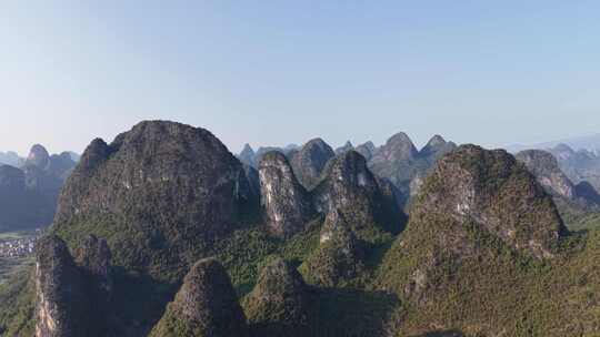 广西桂林喀斯特地貌桂林山水航拍