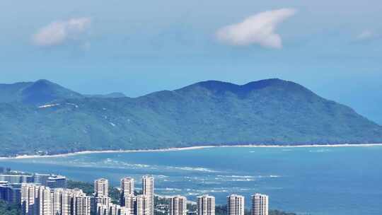 航拍海南陵水清水湾海景风光