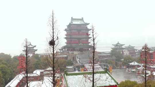 南昌滕王阁新春下雪9