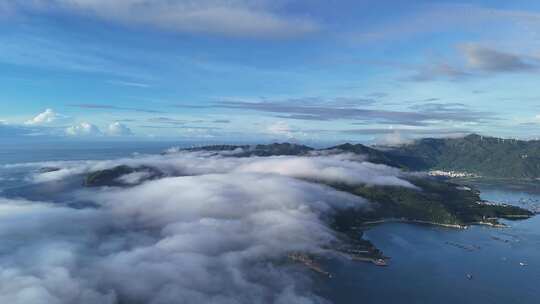 合集广东汕头南澳岛海上岛屿清晨云海航拍