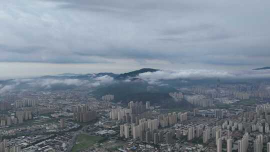 温州清晨平流雾航拍