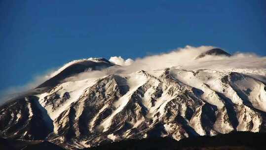 埃特纳火山 云层延时