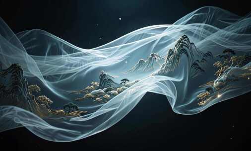 国风山水云雾动态背景素材