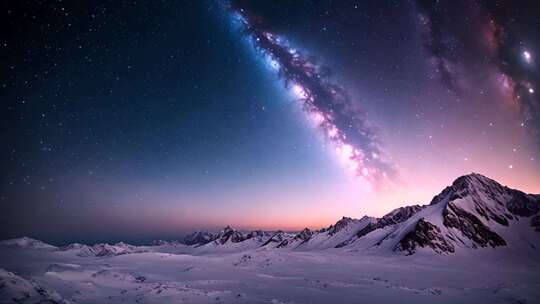 雪山星空壮丽景象