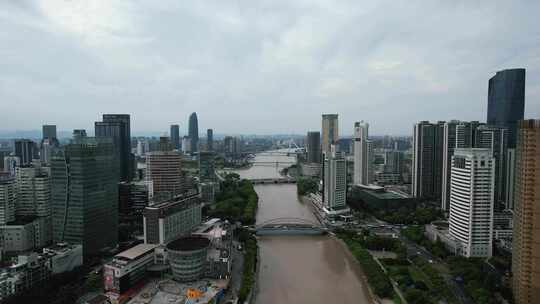 宁波沿江两岸高楼商务建筑航拍视频素材模板下载
