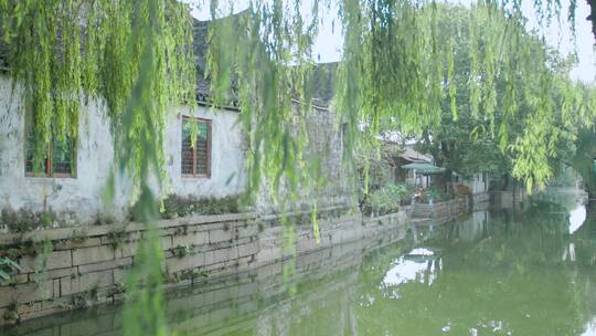 4K江南园林古镇风景小桥流水