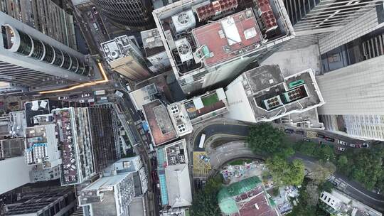 俯拍香港高楼建筑