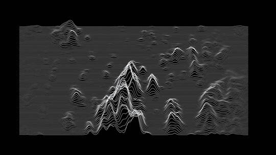 来自黑色背景线的音频波