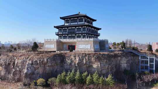 航拍安徽淮北烈山 花山公园