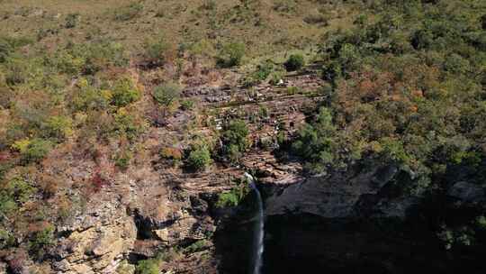 空中视频瀑布在Chapada dos V