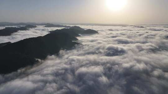 湘西吉首市青山平流雾清晨