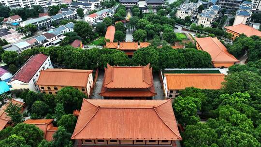 湖南岳阳圣安寺古寺庙历史人文航拍视频