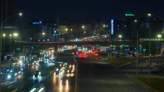 南宁邕武路道路街道街景延时摄影