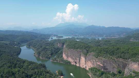 福建泰宁大金湖景区大金湖大赤壁航拍