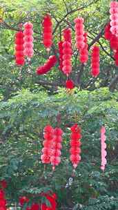 中国春节节日悬挂中国风红灯笼