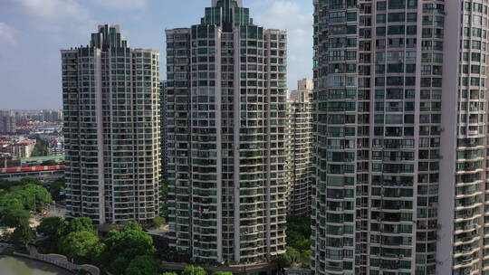 上海小区高楼大厦居民楼航拍